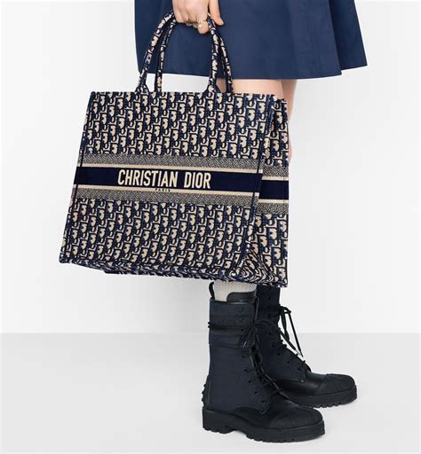 blue dior oblique embroidered dior book tote price|dior designer tote bag.